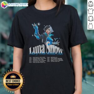 Top Luna Snow Fate of Both Worlds Tour ladies tee featuring vibrant graphics and comfortable fit for fans.