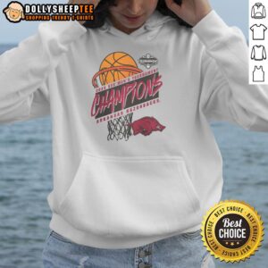 Official Arkansas Razorbacks 2026 SEC Men's Basketball Tournament Champions Hoodie in team colors, showcasing pride and style.
