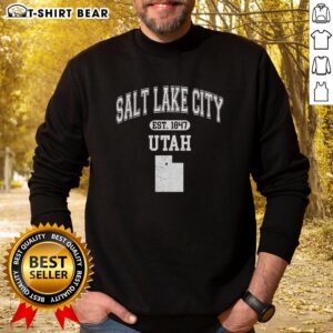 Pretty Salt Lake City Utah Est 1847 varsity sweatshirt showcasing vibrant design and cozy fit, perfect for local pride.