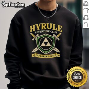 Premium Hyrule Adventure Club sweatshirt featuring Zelda-themed design for gamers and fans of The Legend of Zelda.