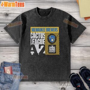 Premium Milwaukee Brewers Cactus League Spring Training 2026 washed t-shirt in blue, perfect for baseball fans.