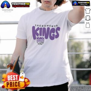 Alt Text: Nice Sacramento Kings Bubble T-Shirt featuring vibrant team colors and logo, perfect for any Kings fan.