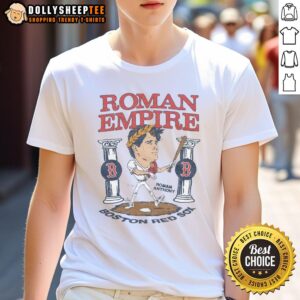 Pretty Red Sox Roman Anthony Roman Empire T-Shirt featuring bold graphics and vibrant colors for fans of Boston baseball.