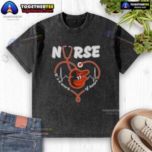 Nice Baltimore Orioles MLB nurse t-shirt featuring a stethoscope design, perfect for healthcare fans and baseball lovers.