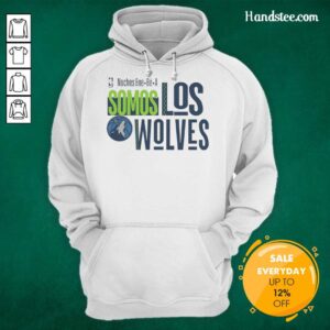 2024 Minnesota Timberwolves hoodie featuring 'Somos Los Wolves' design, perfect for NBA fans and stylish winter wear.