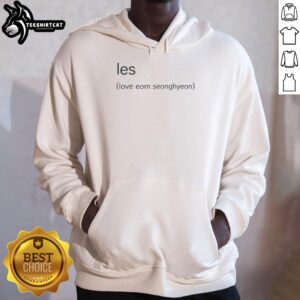 Alt Text: Official Les Love Eom Seonghyeon Hoodie featuring stylish design and vibrant colors, perfect for fans and casual wear.
