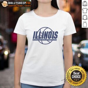 Nice Illinois Basketball retro logo ladies tee featuring vintage design and vibrant colors for fans and fashion lovers.