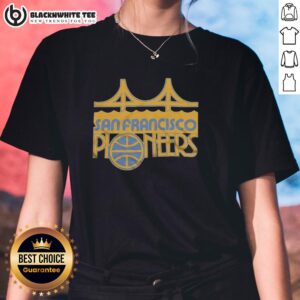 Stylish 'Top San Francisco Pioneers' ladies tee featuring vibrant colors and a modern design, perfect for fans and fashion lovers.