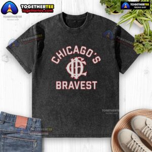 Nice Chicago's Bravest logo washed t-shirt featuring a stylish design for firefighters and supporters.