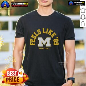 Alt Text: Nice Michigan Basketball '89 T-Shirt featuring iconic design and vibrant colors for true fans of Michigan basketball.