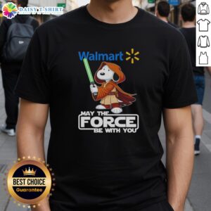 Awesome Snoopy Walmart May The Force Be With You T-Shirt featuring Snoopy in a space theme, perfect for fans of both franchises.