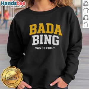 Alt Text: Premium Chandler Bing Vanderbilt Bada Bing sweatshirt in stylish design, perfect for fans of Friends and cozy wear.