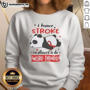 Lazy panda wearing a red ribbon sweatshirt, showcasing its unique style and playful personality - Awesome Lazy Panda.