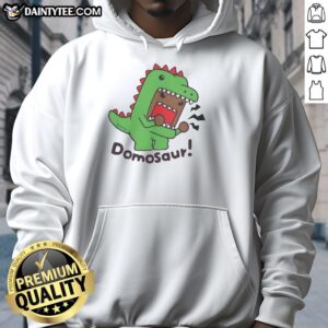 Alt Text: Stylish Nice Domo Domosaur hoodie featuring a playful dinosaur design, perfect for casual wear and fans of Domo.