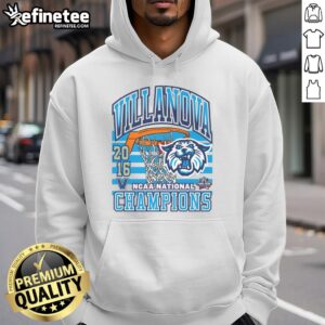 Stylish hoodie featuring the Villanova Wildcats logo celebrating past tournament championship wins.