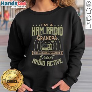 Premium 'I'm a Ham Radio Grandpa' sweatshirt, perfect for radio enthusiasts and grandfathers who love ham radio.