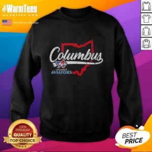 Official Columbus Aviators State Map Sweatshirt featuring a unique design showcasing Ohio's state map and team logo.