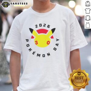 Premium Happy Pokemon Day 30th 2026 T-Shirt featuring vibrant graphics celebrating the iconic Pokmon anniversary.