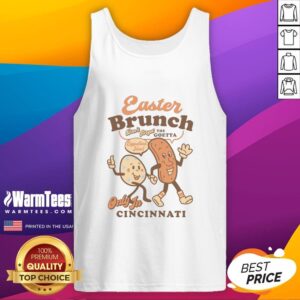 Good Easter Brunch Goetta Egg cartoon tank top featuring a fun egg design for a festive and playful look.