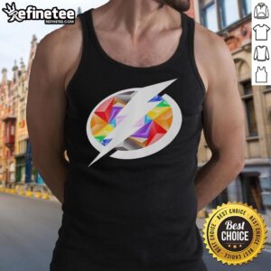 Alt Text: Premium Tampa Bay Lightning Pride Logo Tank Top featuring vibrant colors and a stylish design for fans.