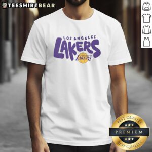 Alt Text: Awesome Los Angeles Lakers Bubble T-Shirt featuring team colors and logo, perfect for fans and casual wear.