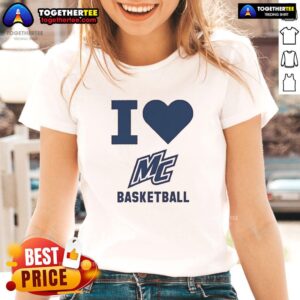 Nice I Love Merrimack Women's Basketball Ladies Tee, featuring a stylish design for fans of Merrimack College basketball.