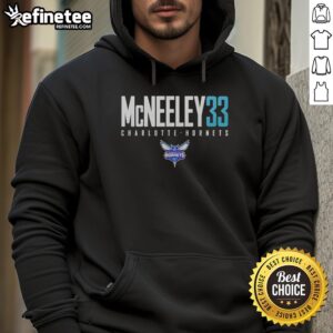 Original Liam McNeeley 33 Charlotte Hornets basketball hoodie featuring vibrant team colors and unique design.