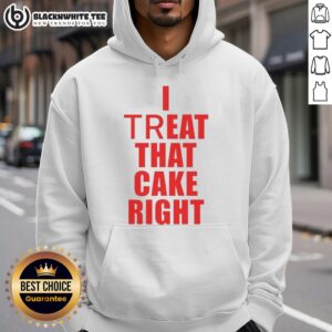 Stylish Hot-I-Treat-That-Cake-Right hoodie featuring a fun cake design, perfect for dessert lovers and cozy wear.