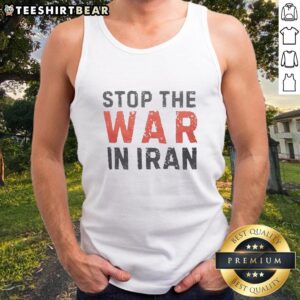 Nice Trump Stop The War In Iran Peace Tank Top featuring a bold peace graphic and patriotic colors for activists.