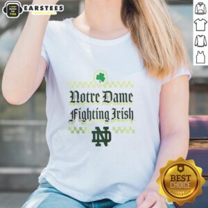 Pretty Notre Dame Fighting Irish St. Patrick's Day ladies tee in green, perfect for celebrating the holiday in style.