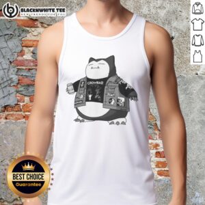 Awesome Pokemon Snorlax Sludge Metal Band Tank Top featuring a cool Snorlax design for fans of metal and anime.