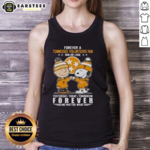 Awesome Tennessee Volunteers tank top featuring Snoopy and Charlie Brown, perfect for fans win or lose.