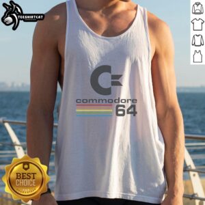 Official Commodore 64 retro tank top featuring vintage gaming design, perfect for nostalgic gamers and fashion enthusiasts.