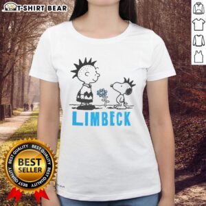 Pretty Peanuts Snoopy Punx Limpeck Ladies Tee featuring a fun graphic of Snoopy in a stylish design.