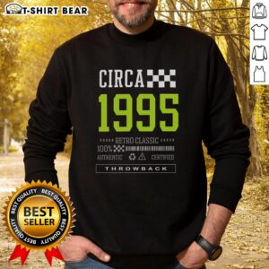 Alt Text: Vintage 1995 retro classic sweatshirt featuring a colorful design, perfect for nostalgic fashion enthusiasts.