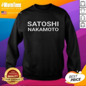 Official Satoshi Nakamoto sweatshirt featuring a bold design and cryptocurrency-inspired graphics, perfect for crypto enthusiasts.
