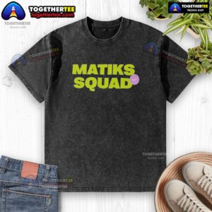 Awesome Matiks Squad washed t-shirt in stylish design, perfect for casual wear and trendy outfits.