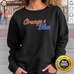 Awesome orange and blue Florida Gators sweatshirt featuring team logo, perfect for game day or casual wear.