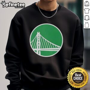 Premium Golden State Warriors white logo sweatshirt for St. Patrick's Day, perfect for fans celebrating in style.