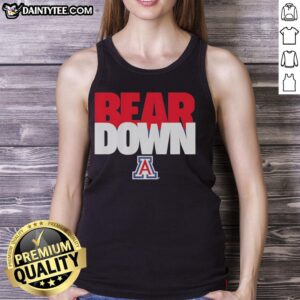 Good Arizona Wildcats NCAA Bear Down tank top featuring bold graphics for passionate fans and stylish summer wear.