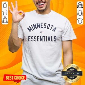 Official Minnesota Twins Essentials T-Shirt featuring team logo and vibrant colors, perfect for baseball fans.