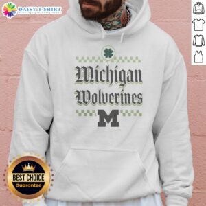 Awesome Michigan Wolverines St. Patrick's Day hoodie in green with logo, perfect for celebrating in style.