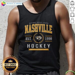 Alt Text: Original Nashville Predators Hockey legacy crest tank top featuring bold team colors and logo for fans.