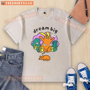 Nice Dream Big Classic Washed T-Shirt in soft cotton fabric, featuring a motivational graphic design in vibrant colors.