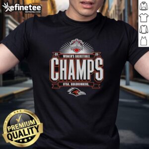 Original Utsa Roadrunners 2026 American Conference Women's Basketball Tournament Champions T-Shirt design featuring team colors.
