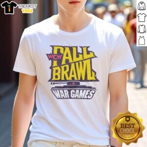 Pretty WCW Fall Brawl War Games T-Shirt featuring bold graphics and vibrant colors, perfect for wrestling fans.