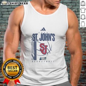 Awesome St. Johns Red Storm March Madness tank top featuring team colors and logo, perfect for basketball fans.