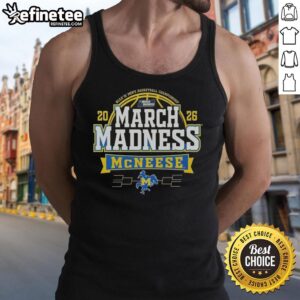 Premium McNeese State Cowboys 2026 men's basketball March Madness tank top showcasing team pride and style.