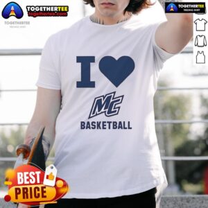 Nice I Love Merrimack Women's Basketball T-Shirt featuring a bold design and team colors for fans and players.