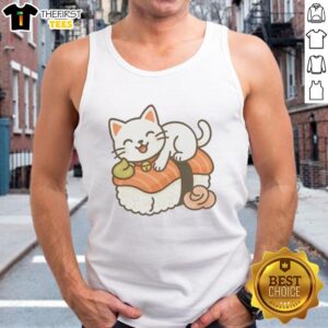 Pretty Sushi Cat Kawaii Kitty On Salmon Nigiri T-Shirt - Image 5